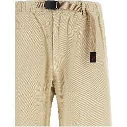 Beige Cotton Casual Pants