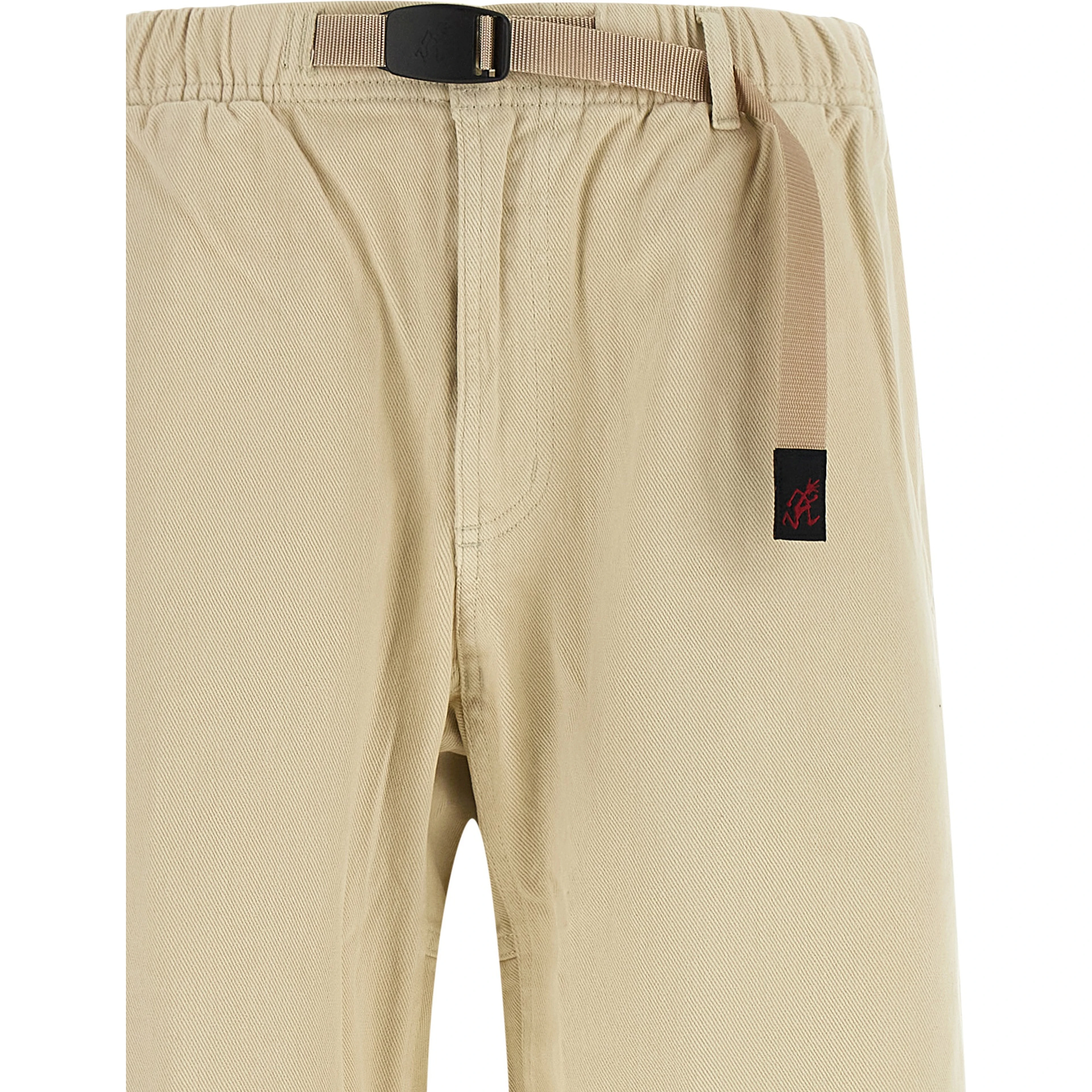 Beige Cotton Casual Pants