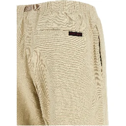 Beige Cotton Casual Pants