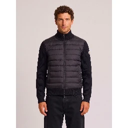 Black padded tricot cardigan