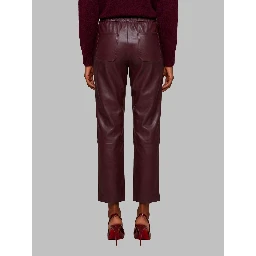 Sarah wine leather pants