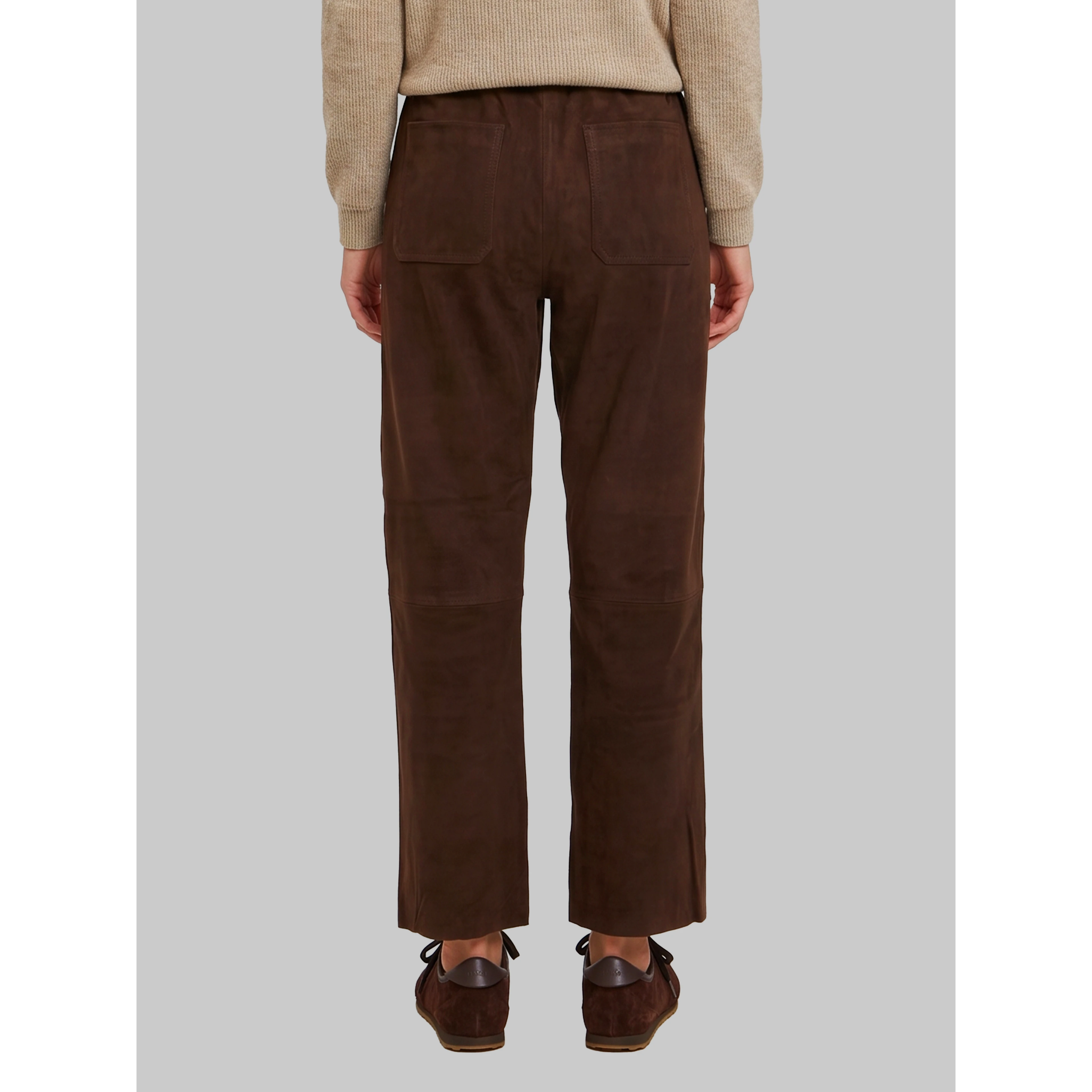 Sara pants in brown suede