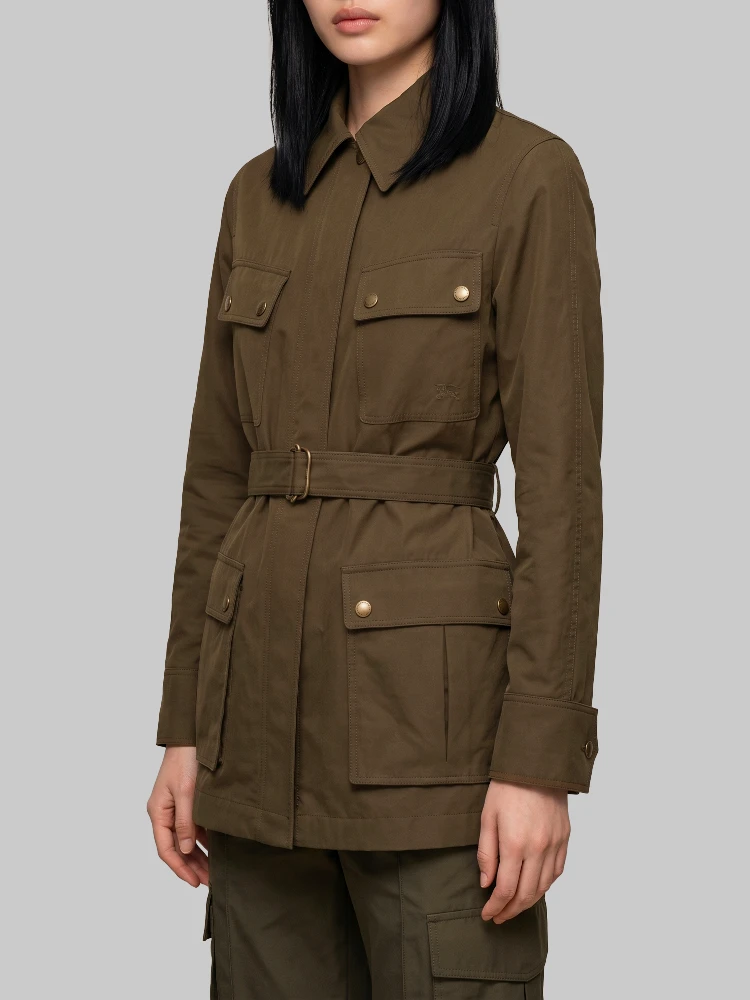 Safari jacket in gabardine alternative