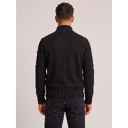 Black padded tricot cardigan