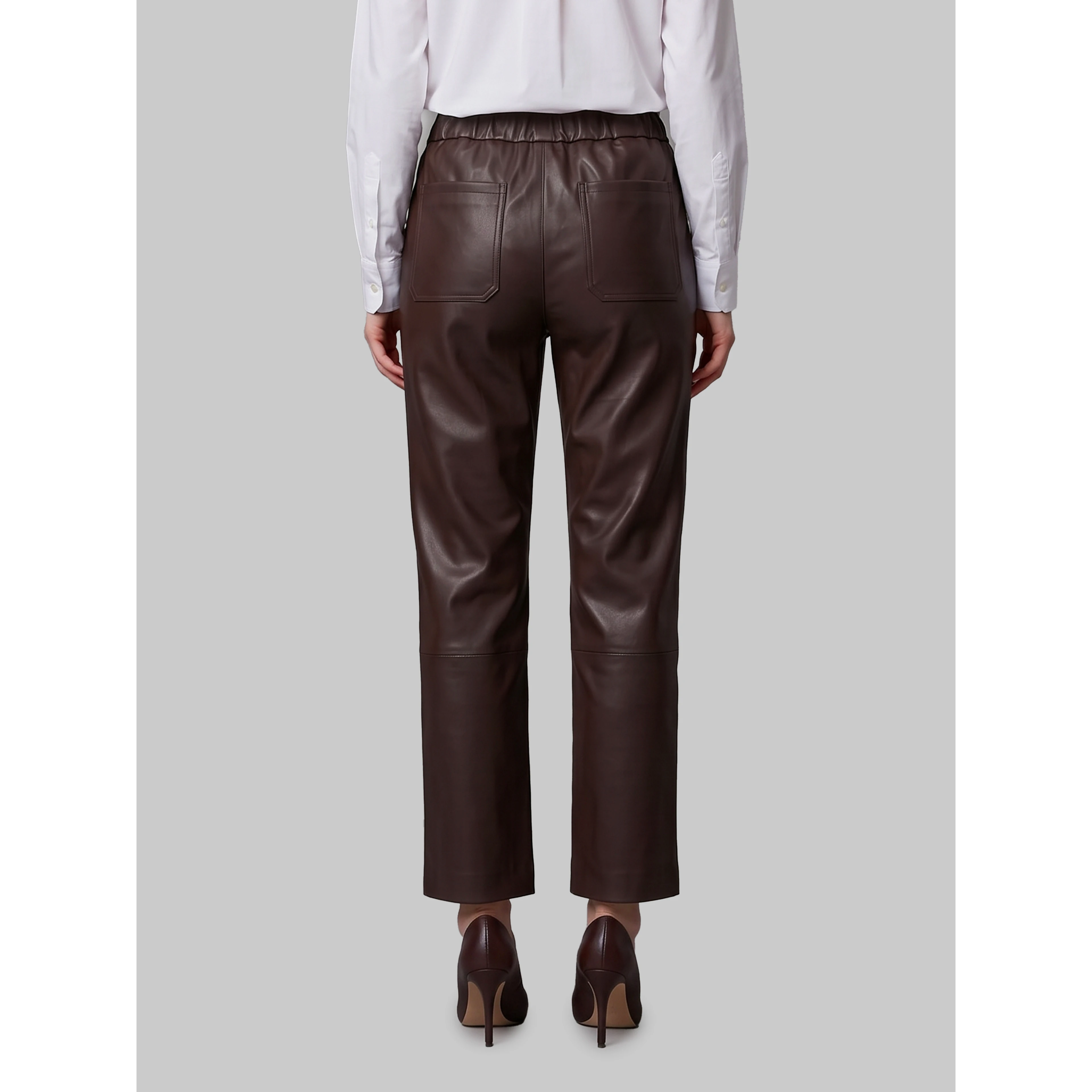 Sarah brown leather pants