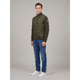 Green padded tricot cardigan