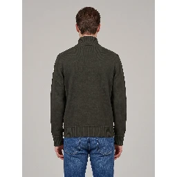 Green padded tricot cardigan