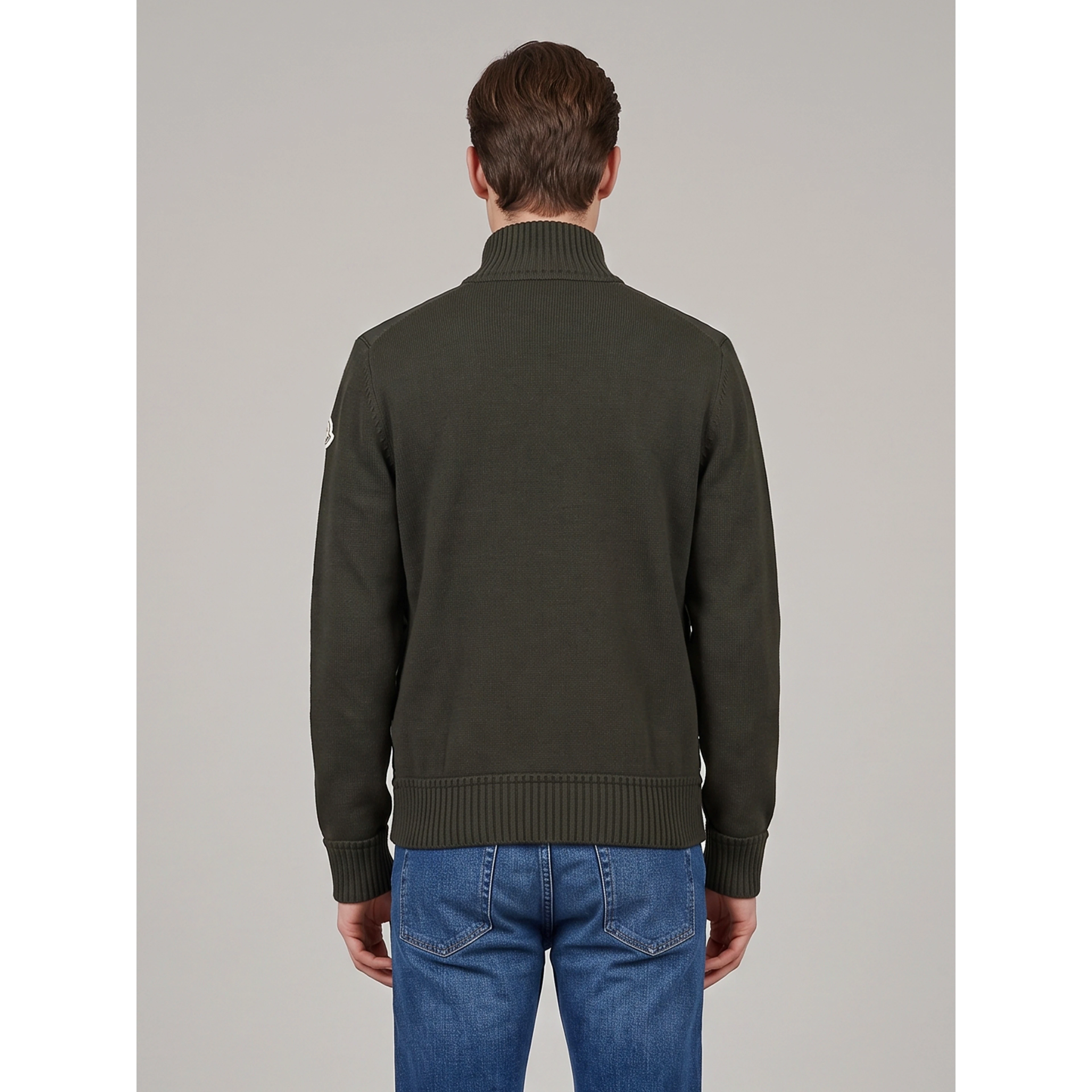 Green padded tricot cardigan