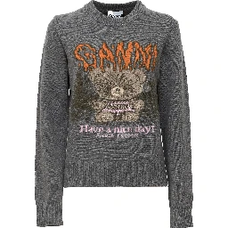 Graphic Wool Sweater Teddy