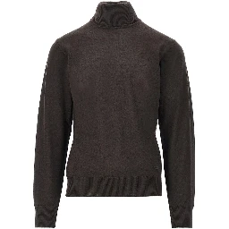 Virgin wool turtleneck with Eagle embroidery