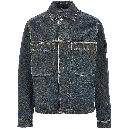 Laser Pigment Indigo Denim overshirt