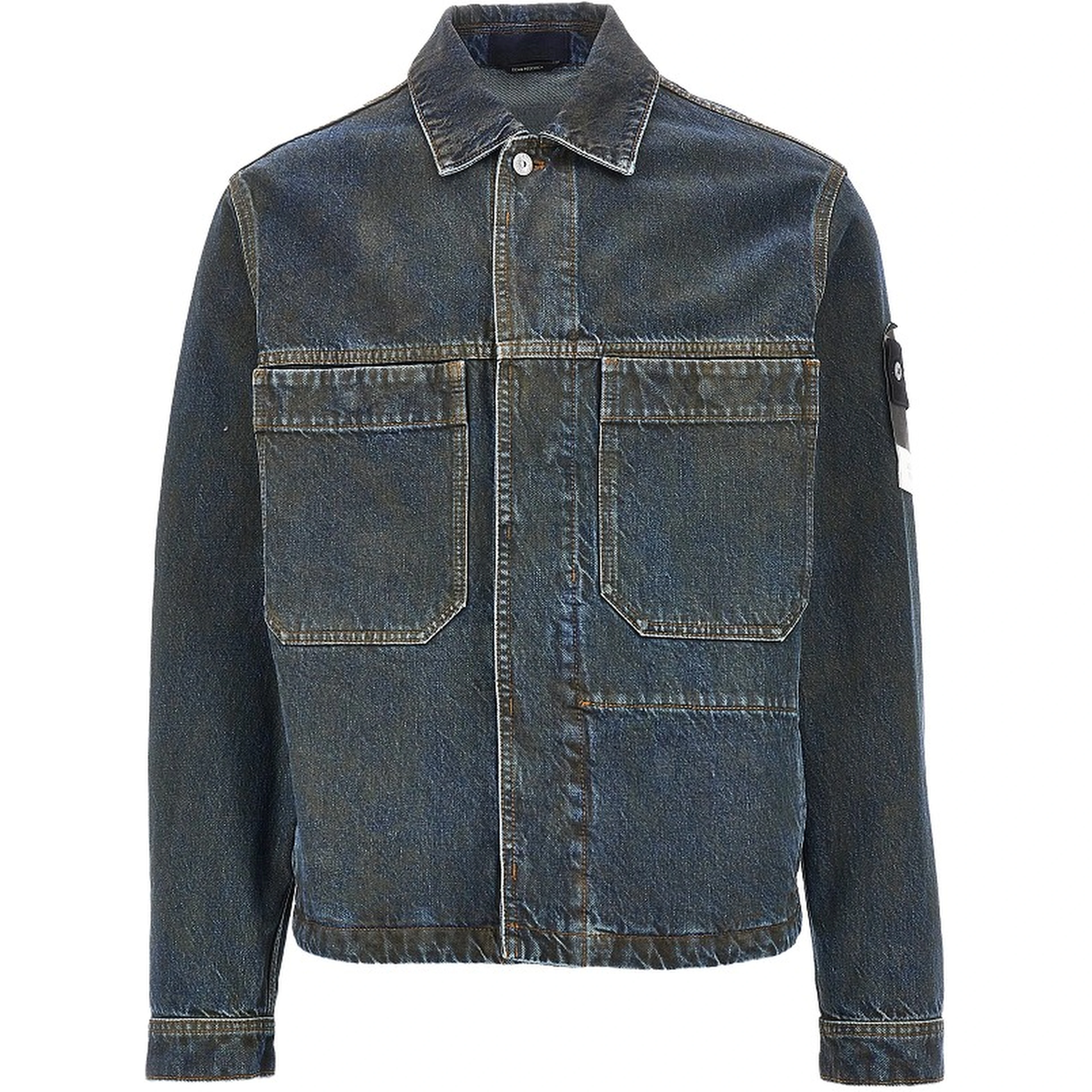 Laser Pigment Indigo Denim overshirt