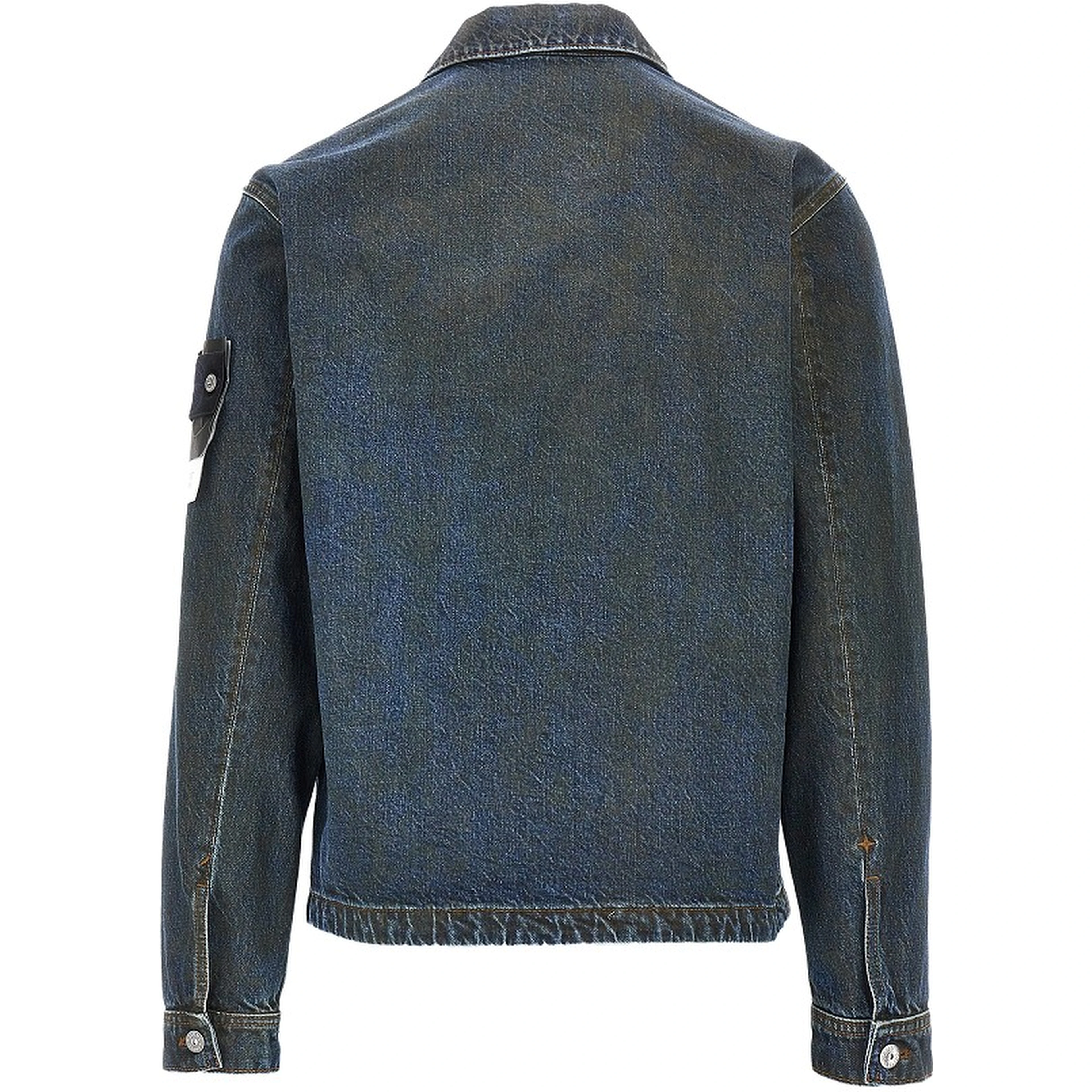 Laser Pigment Indigo Denim overshirt