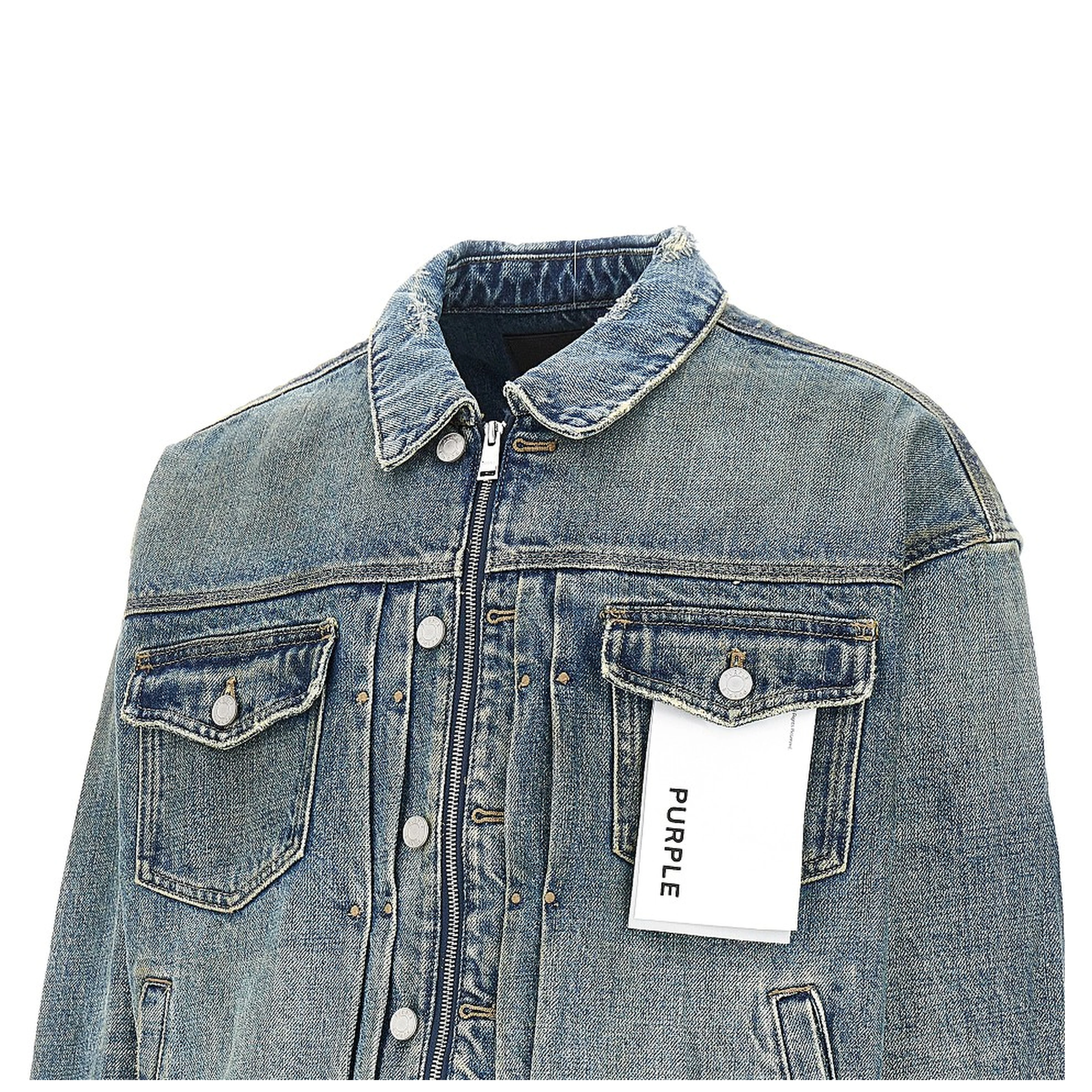 Distressed denim jacket