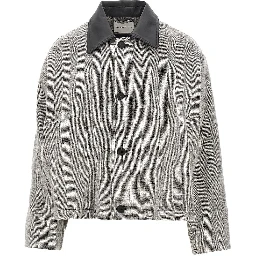 'Howth' wool jacket with leather collar