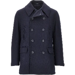 Double wool double-breasted coat
