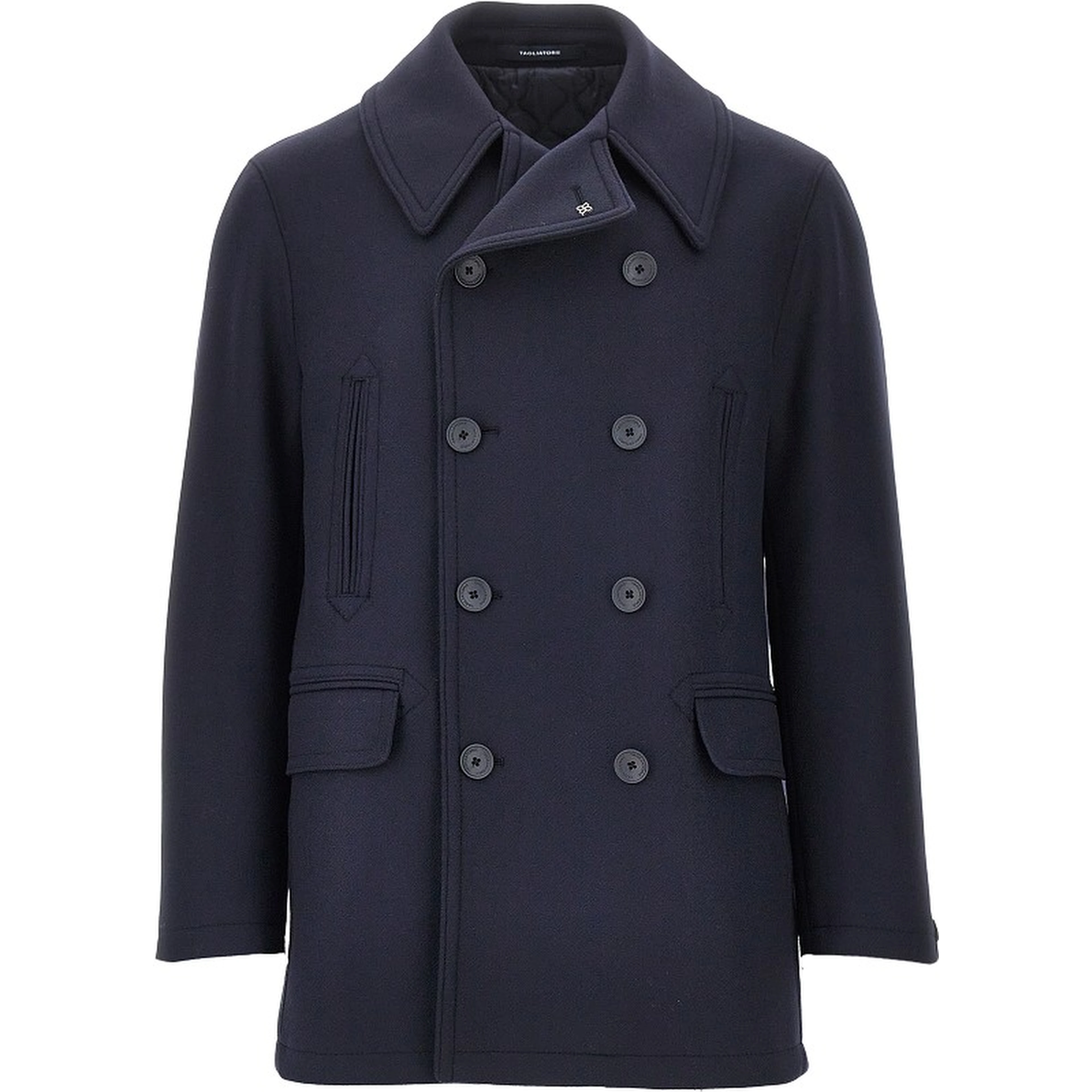 Double wool double-breasted coat