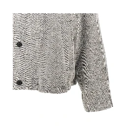 'Howth' wool jacket with leather collar