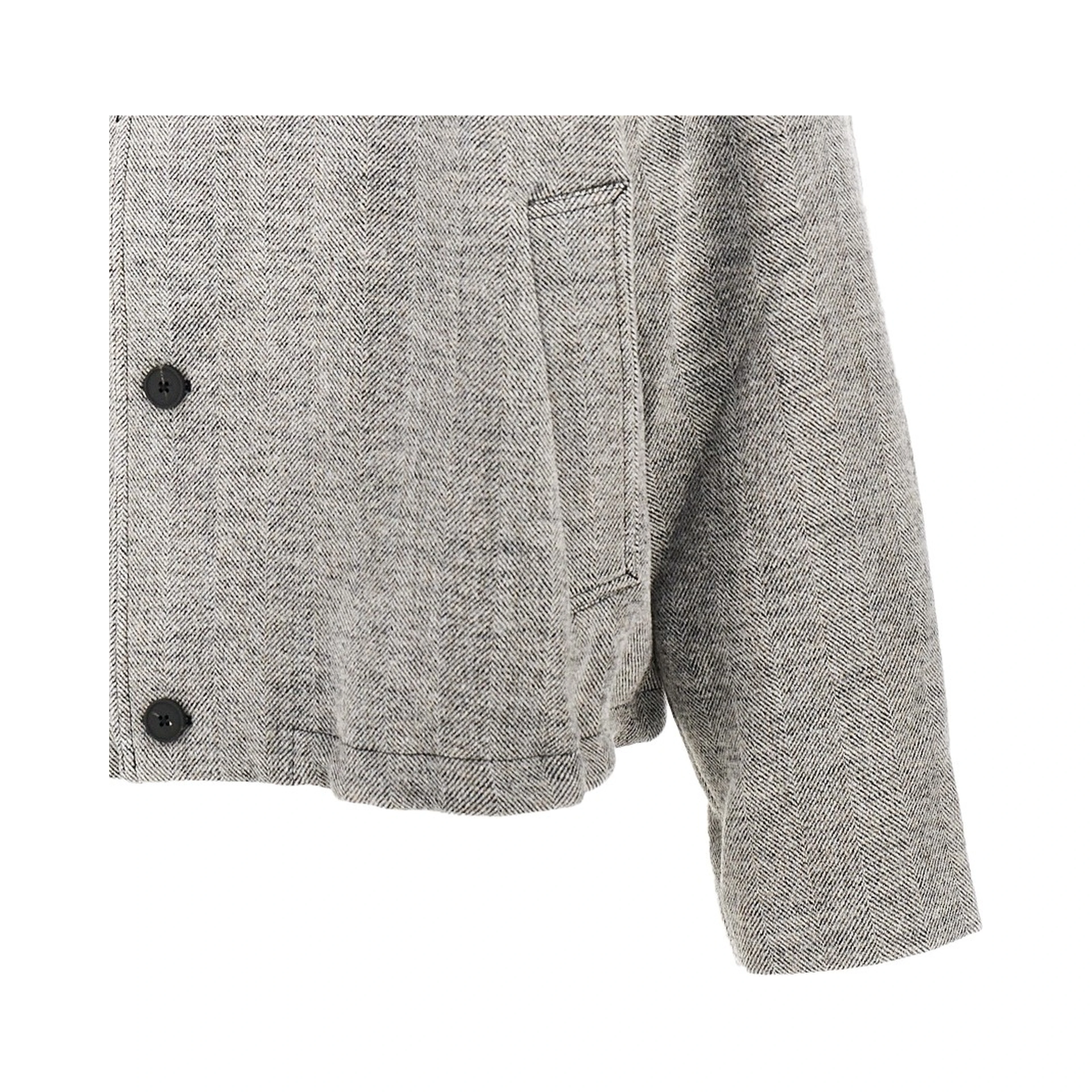 'Howth' wool jacket with leather collar