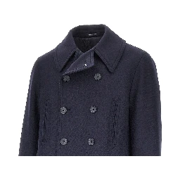 Double wool double-breasted coat