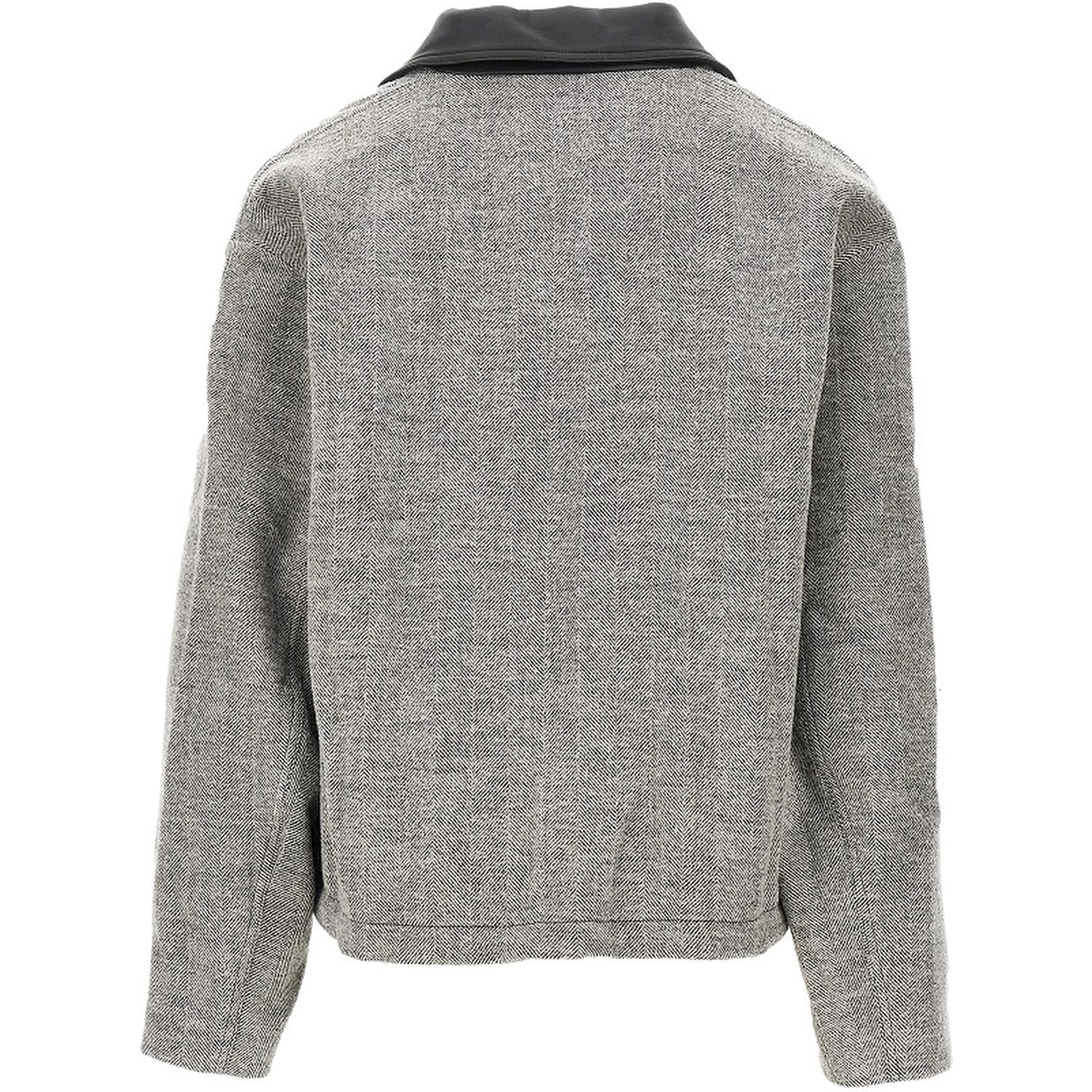 'Howth' wool jacket with leather collar