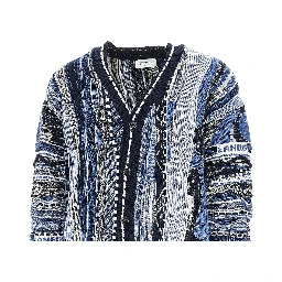Jacquard knit cardigan