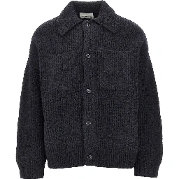 Distressed effect knitted jacket