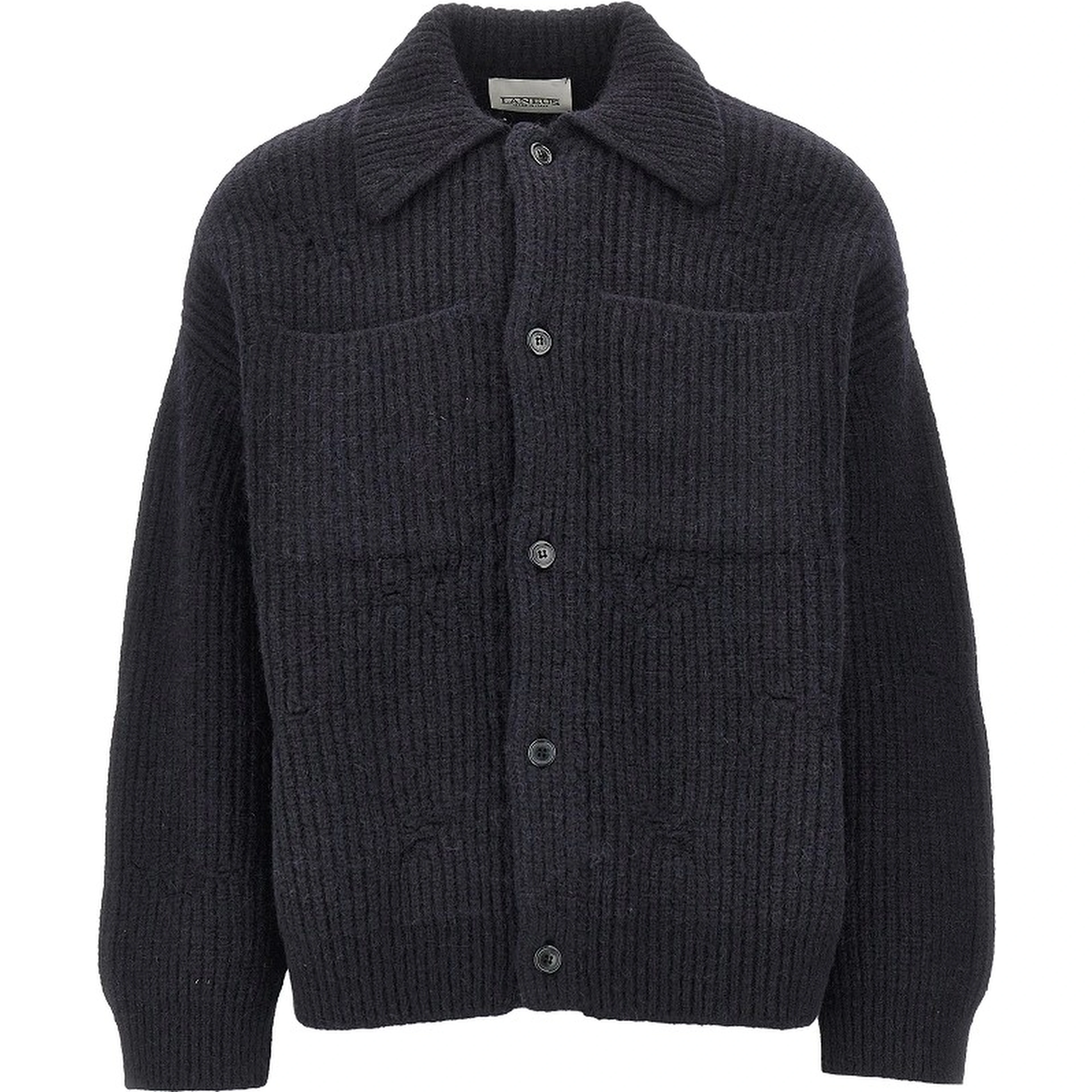Distressed effect knitted jacket