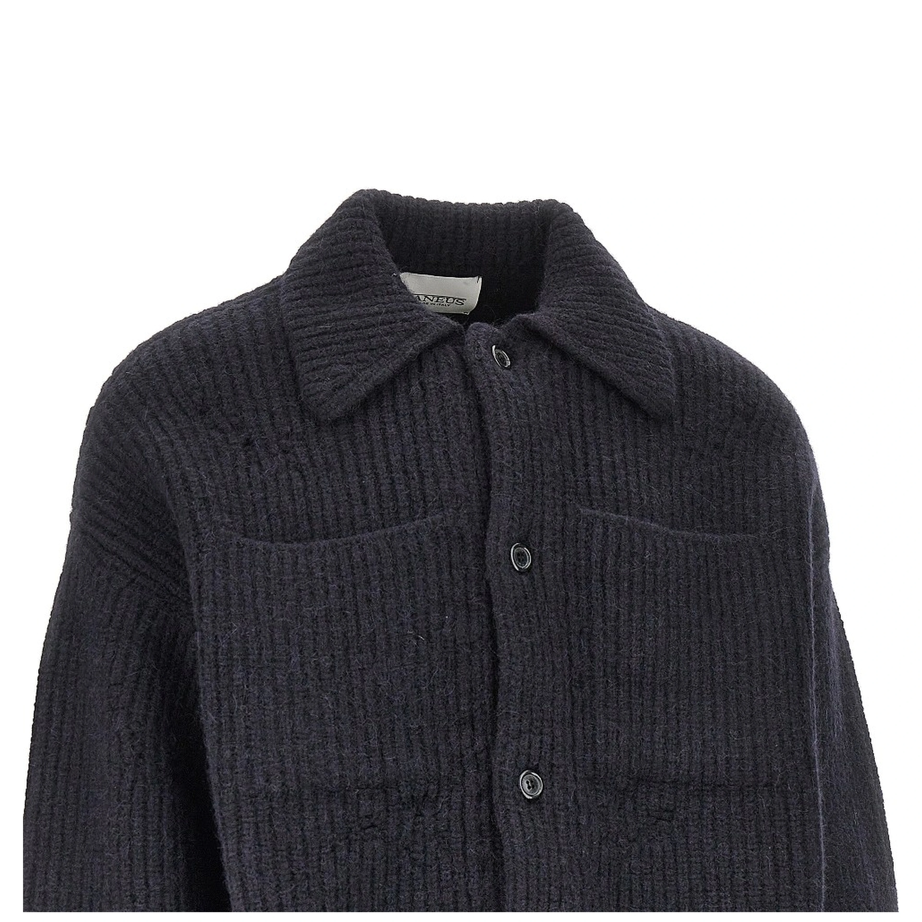Distressed effect knitted jacket