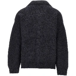 Distressed effect knitted jacket