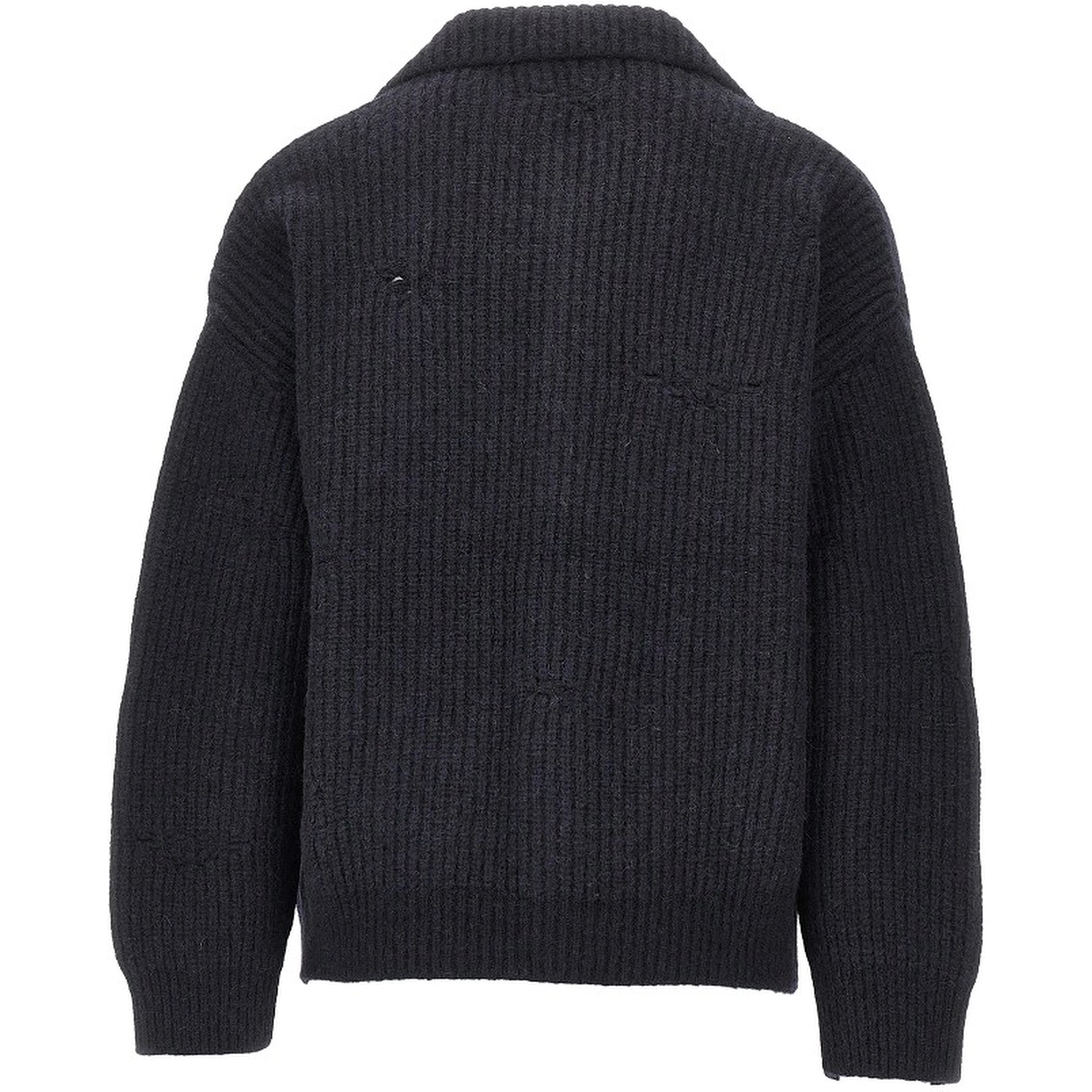 Distressed effect knitted jacket
