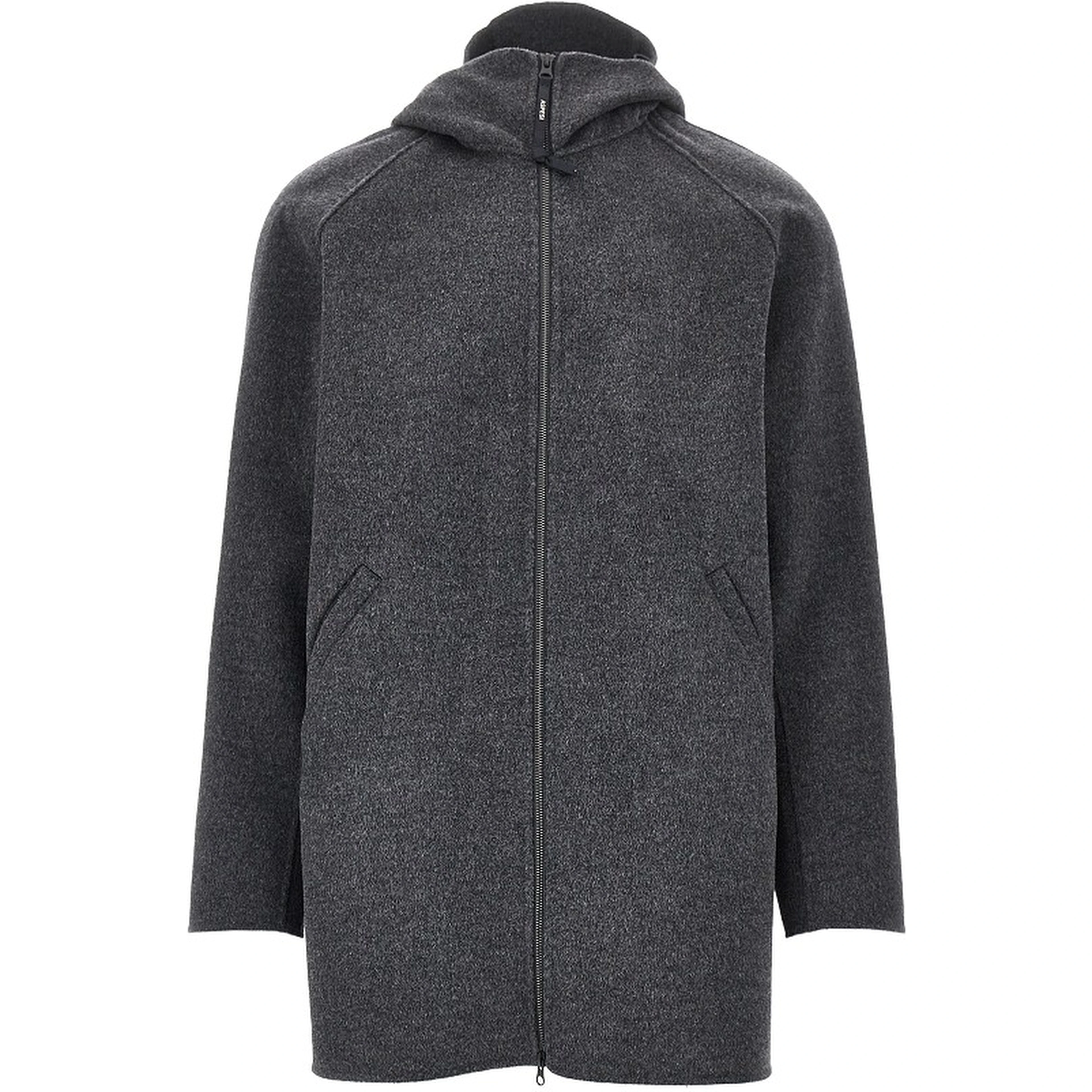 Double wool coat with zip closure