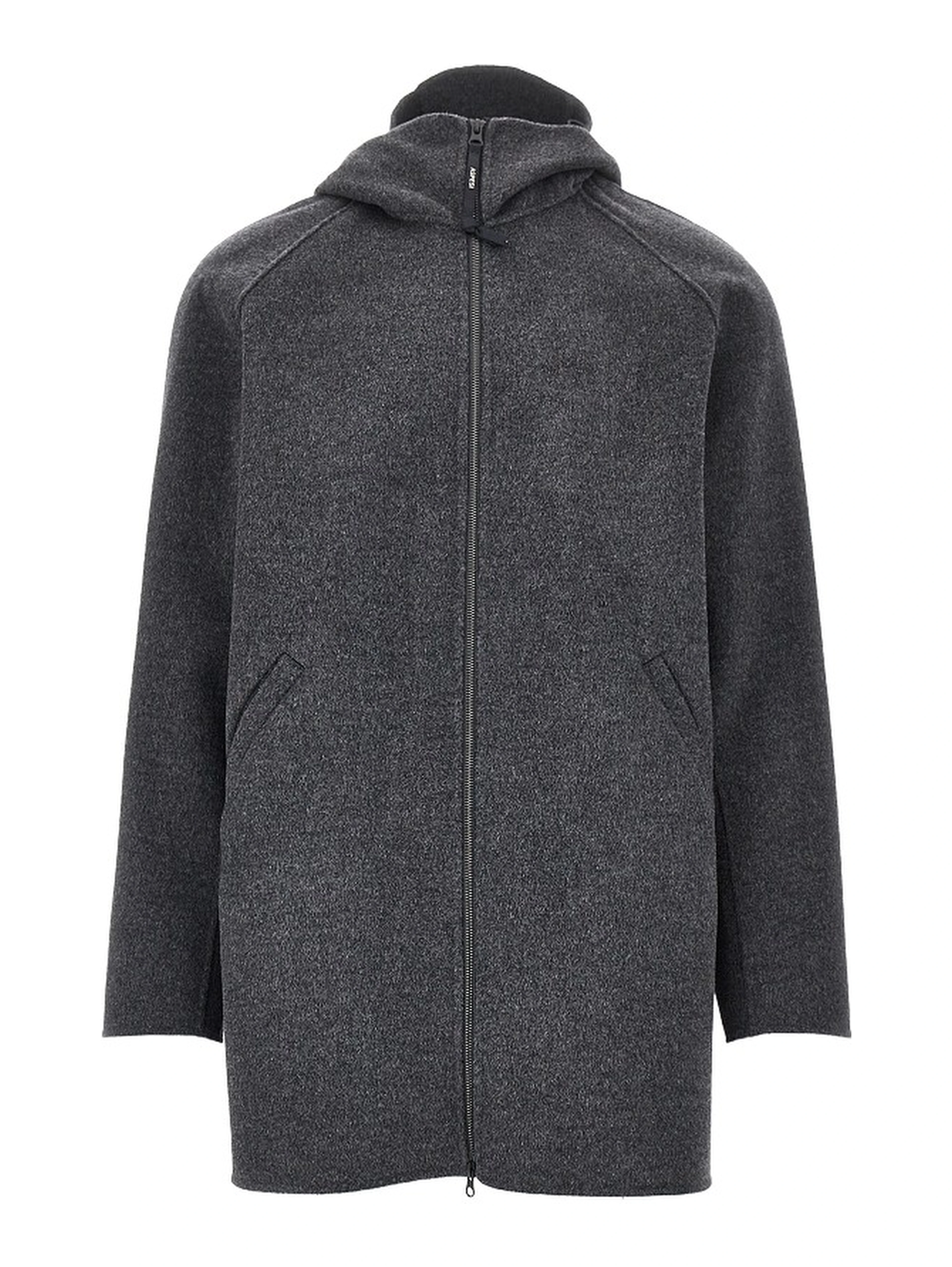 Double wool coat with zip closure