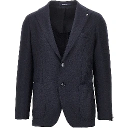 Wool and cashmere single-breasted jacket