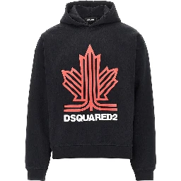 'Ski Leaf' print hoodie