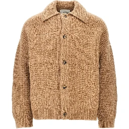 Distressed effect knitted jacket