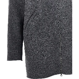 Double wool coat with zip closure