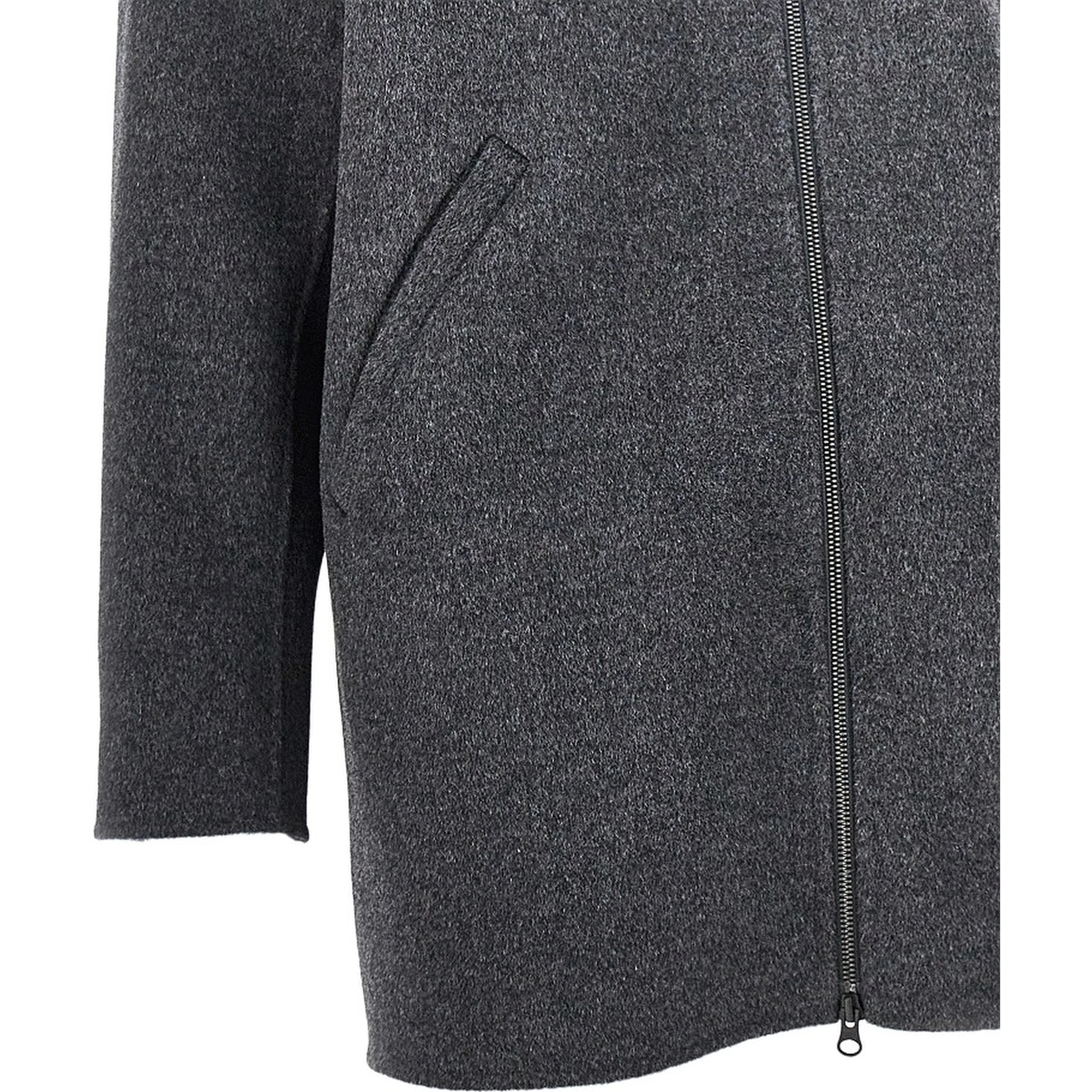 Double wool coat with zip closure