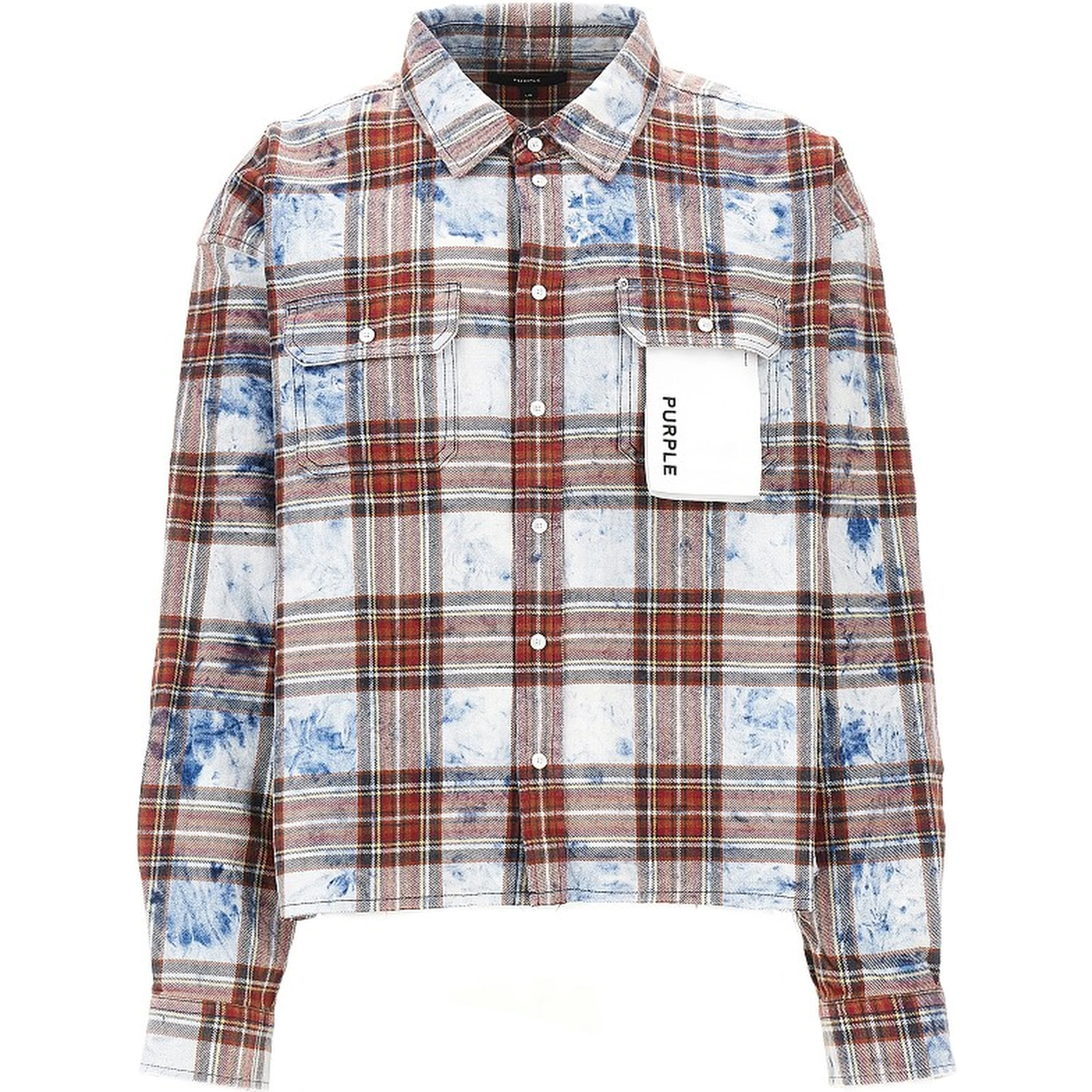 Embroidered check flannel shirt