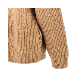 Distressed effect knitted jacket