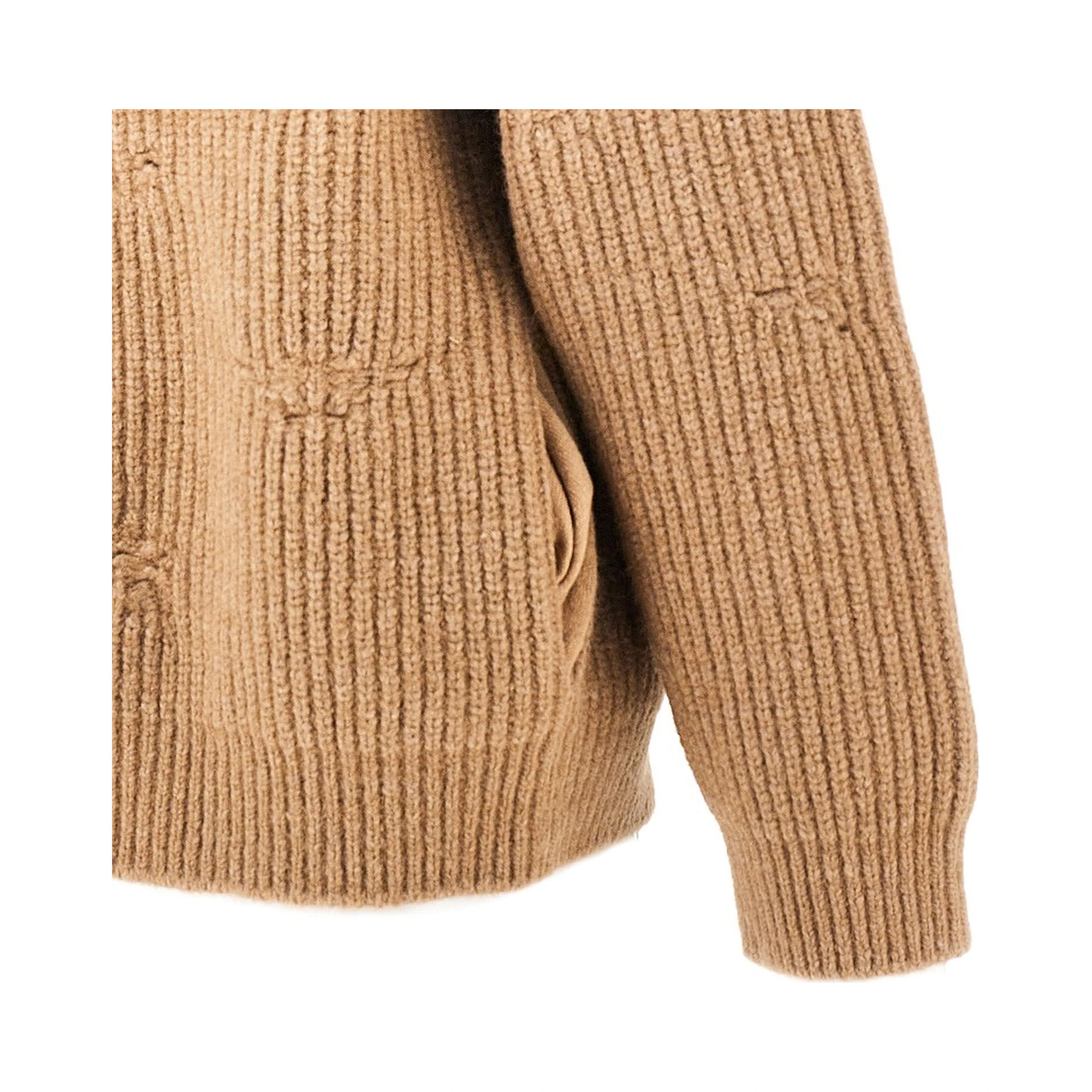 Distressed effect knitted jacket