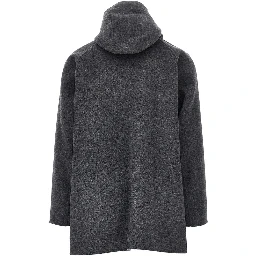 Double wool coat with zip closure