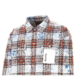 Embroidered check flannel shirt