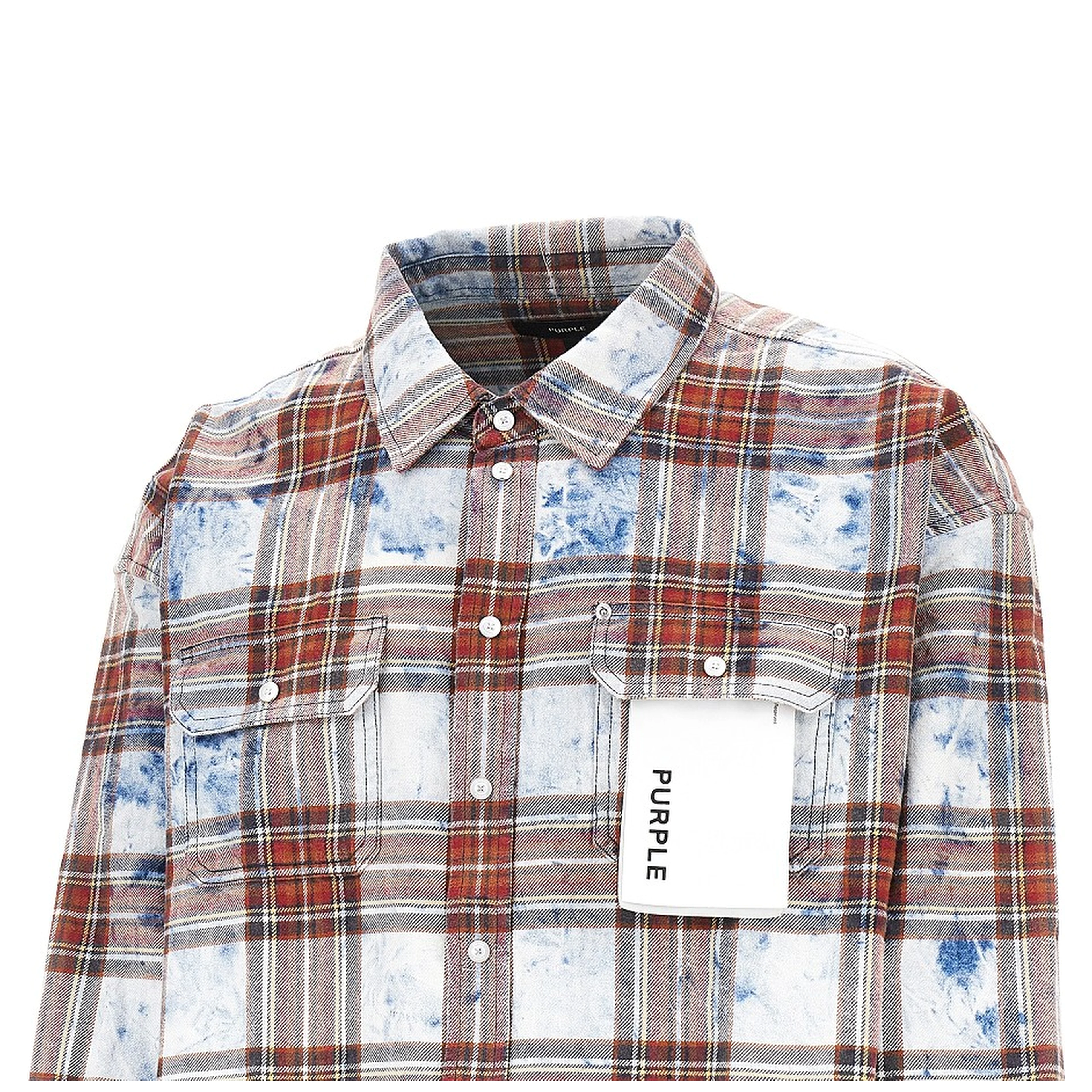 Embroidered check flannel shirt