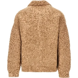 Distressed effect knitted jacket