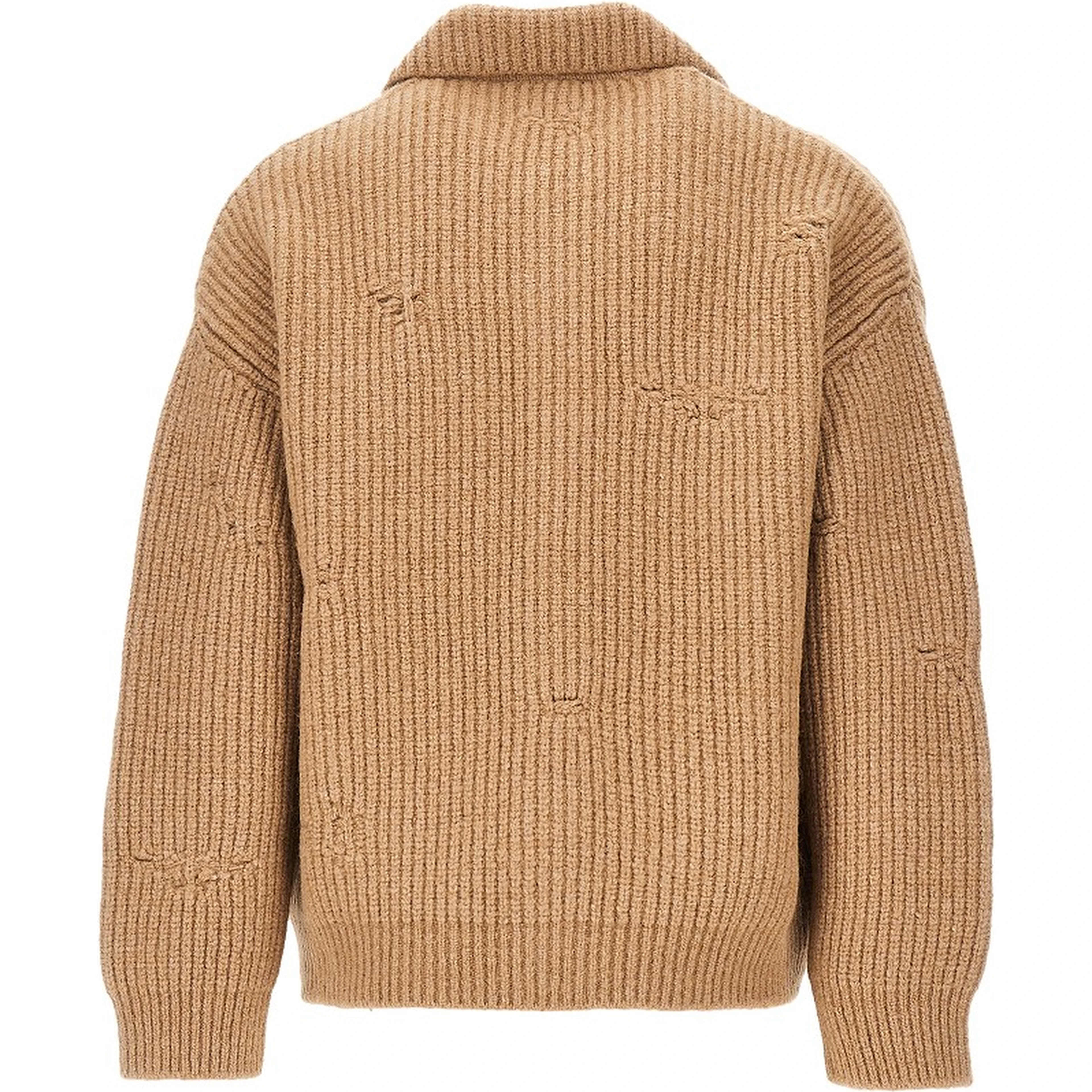 Distressed effect knitted jacket