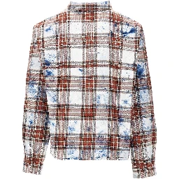 Embroidered check flannel shirt
