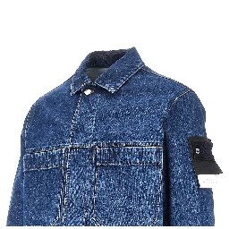 Indigo Denim Medium Grainy Wash overshirt