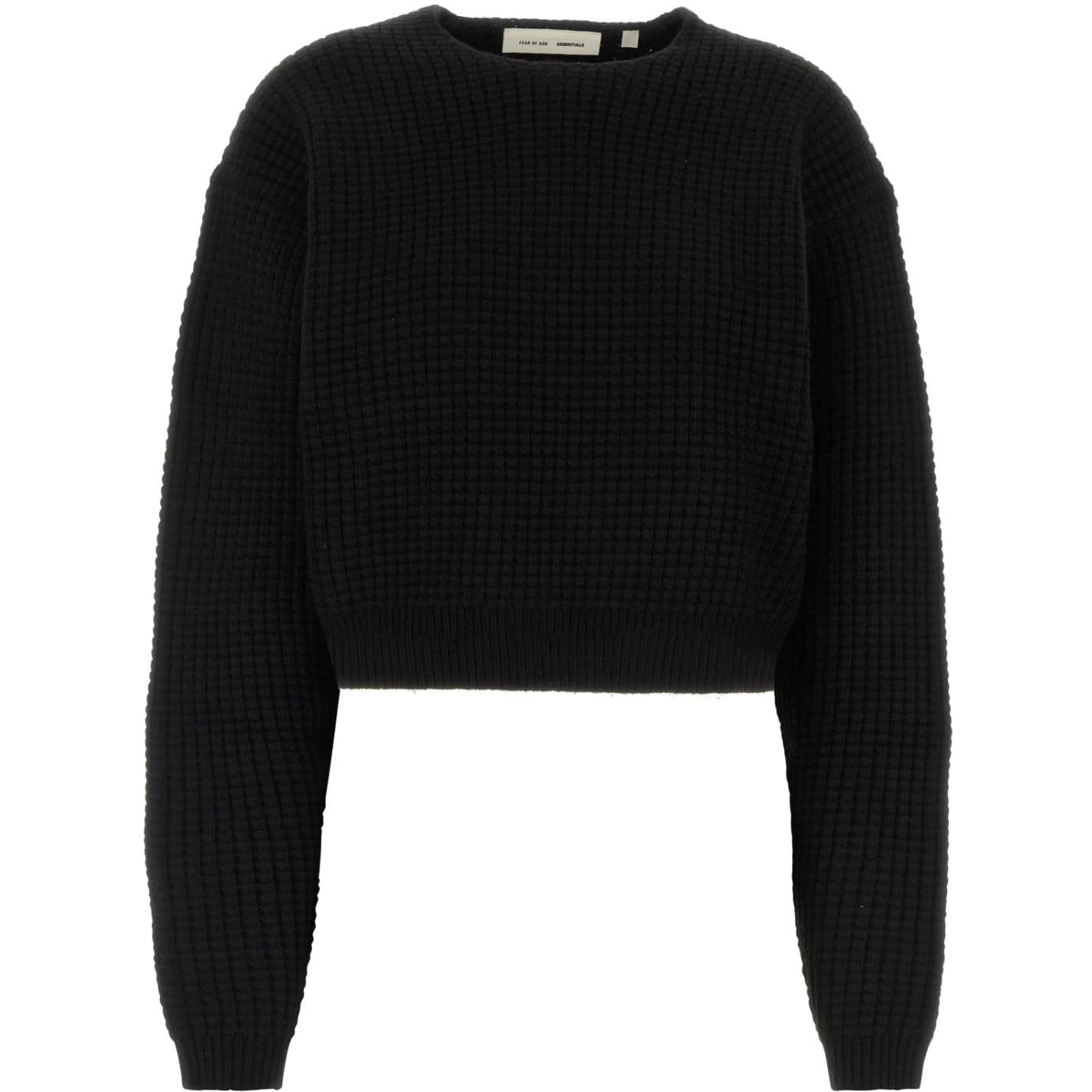 Womens Heavy Waffle Crewneck 90'S Sweater