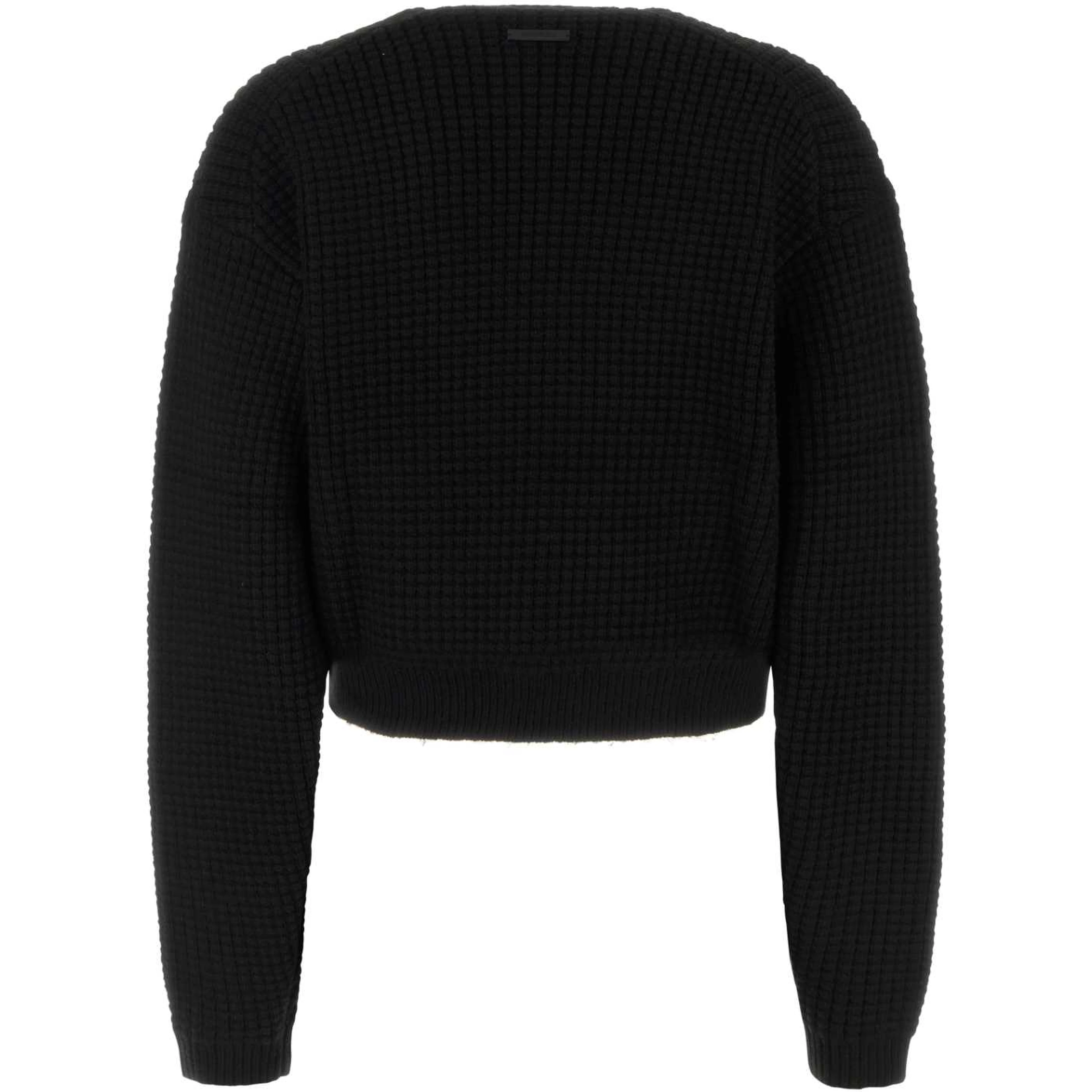Womens Heavy Waffle Crewneck 90'S Sweater